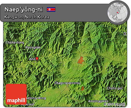 Satellite 3D Map of Naep'yŏng-ni