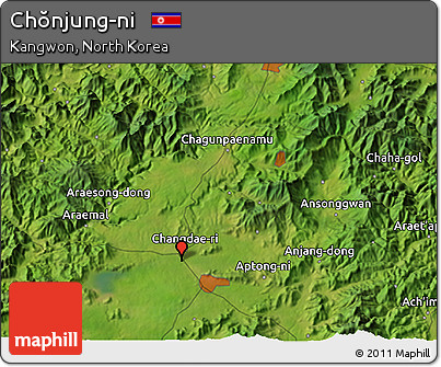 Satellite 3D Map of Chŏnjung-ni