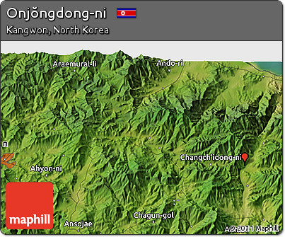 Satellite 3D Map of Onjŏngdong-ni