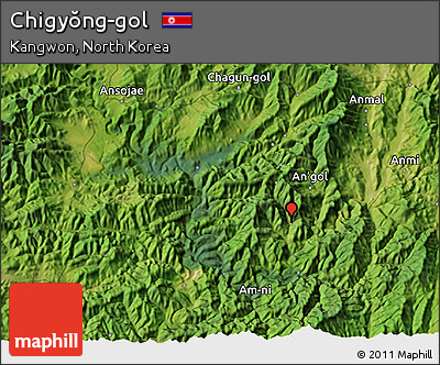 Satellite 3D Map of Chigyŏng-gol