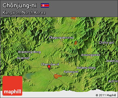 Satellite 3D Map of Chŏnjung-ni