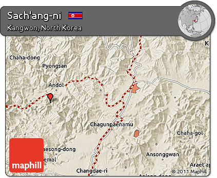 Shaded Relief 3D Map of Sach'ang-ni