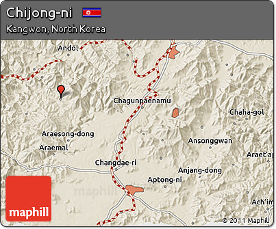 Shaded Relief 3D Map of Chijong-ni