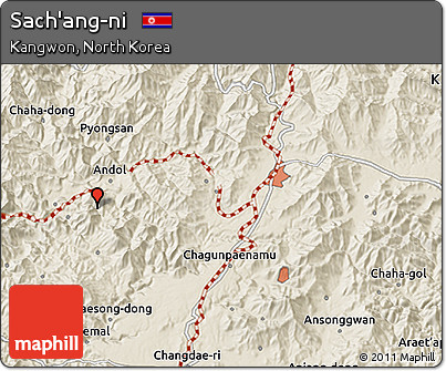 Shaded Relief 3D Map of Sach'ang-ni
