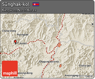 Shaded Relief 3D Map of Sŭnghak-kol