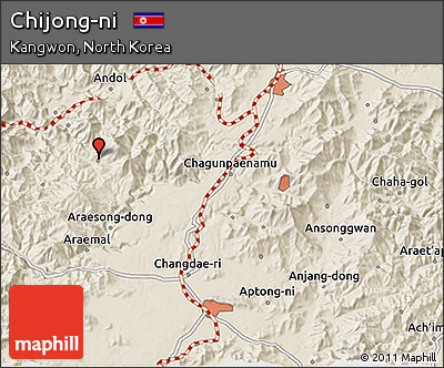 Shaded Relief 3D Map of Chijong-ni