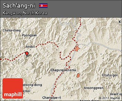 Shaded Relief 3D Map of Sach'ang-ni