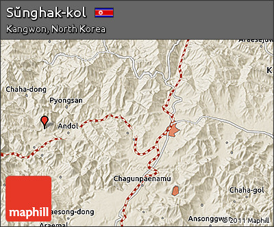 Shaded Relief 3D Map of Sŭnghak-kol