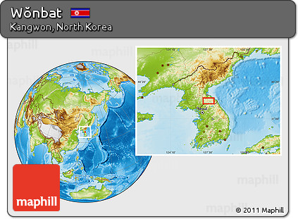 Physical Location Map of Wŏnbat
