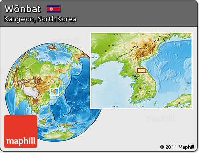 Physical Location Map of Wŏnbat