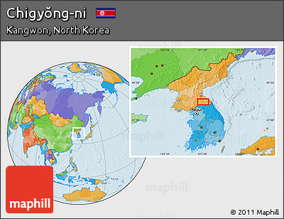 Political Location Map of Chigyŏng-ni