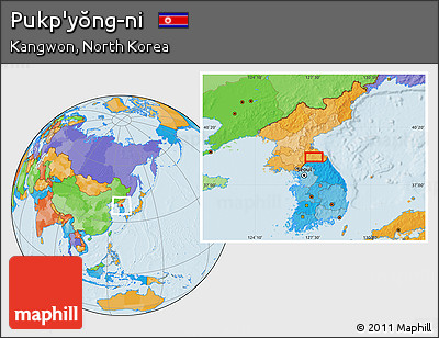 Political Location Map of Pukp'yŏng-ni