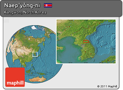 Satellite Location Map of Naep'yŏng-ni