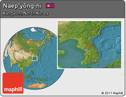Satellite Location Map of Naep'yŏng-ni