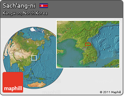 Satellite Location Map of Sach'ang-ni