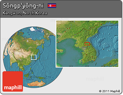 Satellite Location Map of Sŏngp'yŏng-ni