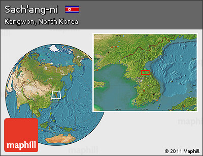 Satellite Location Map of Sach'ang-ni