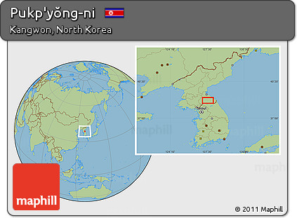 Savanna Style Location Map of Pukp'yŏng-ni