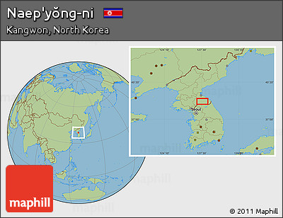 Savanna Style Location Map of Naep'yŏng-ni