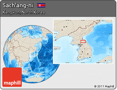 Shaded Relief Location Map of Sach'ang-ni