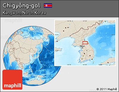 Shaded Relief Location Map of Chigyŏng-gol