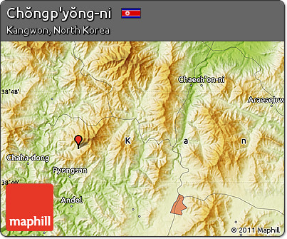 Physical Map of Chŏngp'yŏng-ni