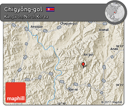 Shaded Relief Map of Chigyŏng-gol