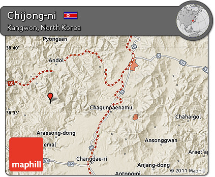 Shaded Relief Map of Chijong-ni