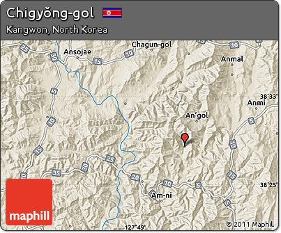 Shaded Relief Map of Chigyŏng-gol