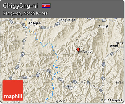 Shaded Relief Map of Chigyŏng-ni