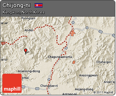 Shaded Relief Map of Chijong-ni