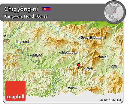 Physical Panoramic Map of Chigyŏng-ni