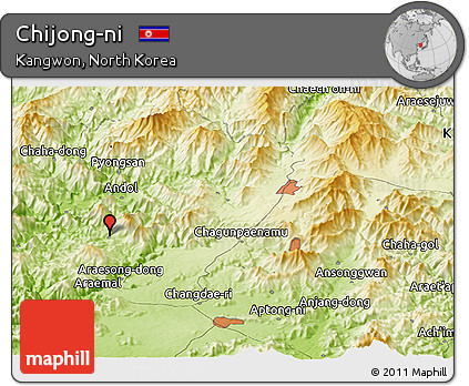 Physical Panoramic Map of Chijong-ni