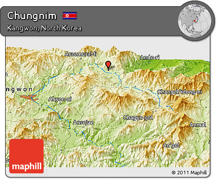 Physical Panoramic Map of Chungnim