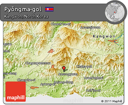 Physical Panoramic Map of Pyŏngma-gol