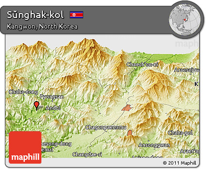 Physical Panoramic Map of Sŭnghak-kol