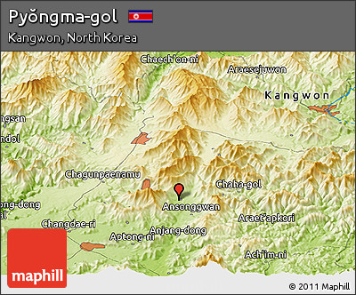 Physical Panoramic Map of Pyŏngma-gol