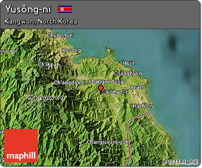 Satellite 3D Map of Yusŏng-ni