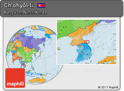 Political Location Map of Ch'ohyŏl-li