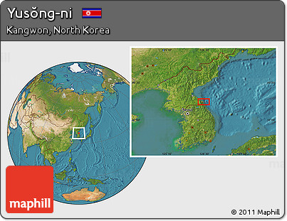 Satellite Location Map of Yusŏng-ni