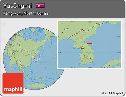Savanna Style Location Map of Yusŏng-ni