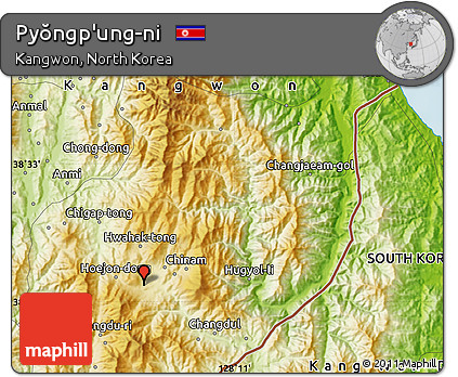 Physical Map of Pyŏngp'ung-ni