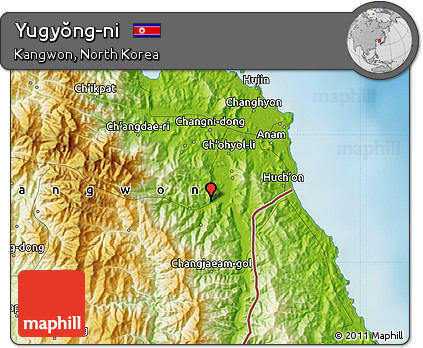 Physical Map of Yugyŏng-ni