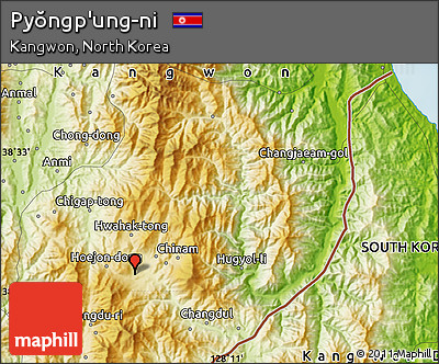 Physical Map of Pyŏngp'ung-ni