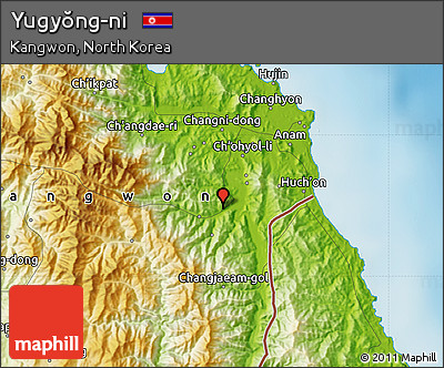 Physical Map of Yugyŏng-ni