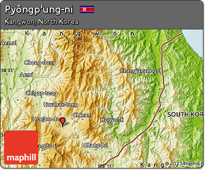 Physical Map of Pyŏngp'ung-ni