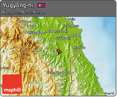 Physical Map of Yugyŏng-ni