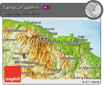 Physical Panoramic Map of Sangsun'gam-ni