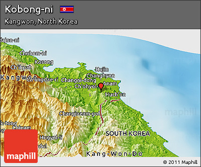 Physical Panoramic Map of Kobong-ni