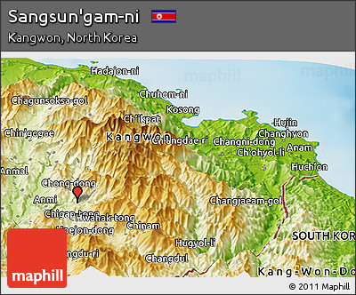 Physical Panoramic Map of Sangsun'gam-ni